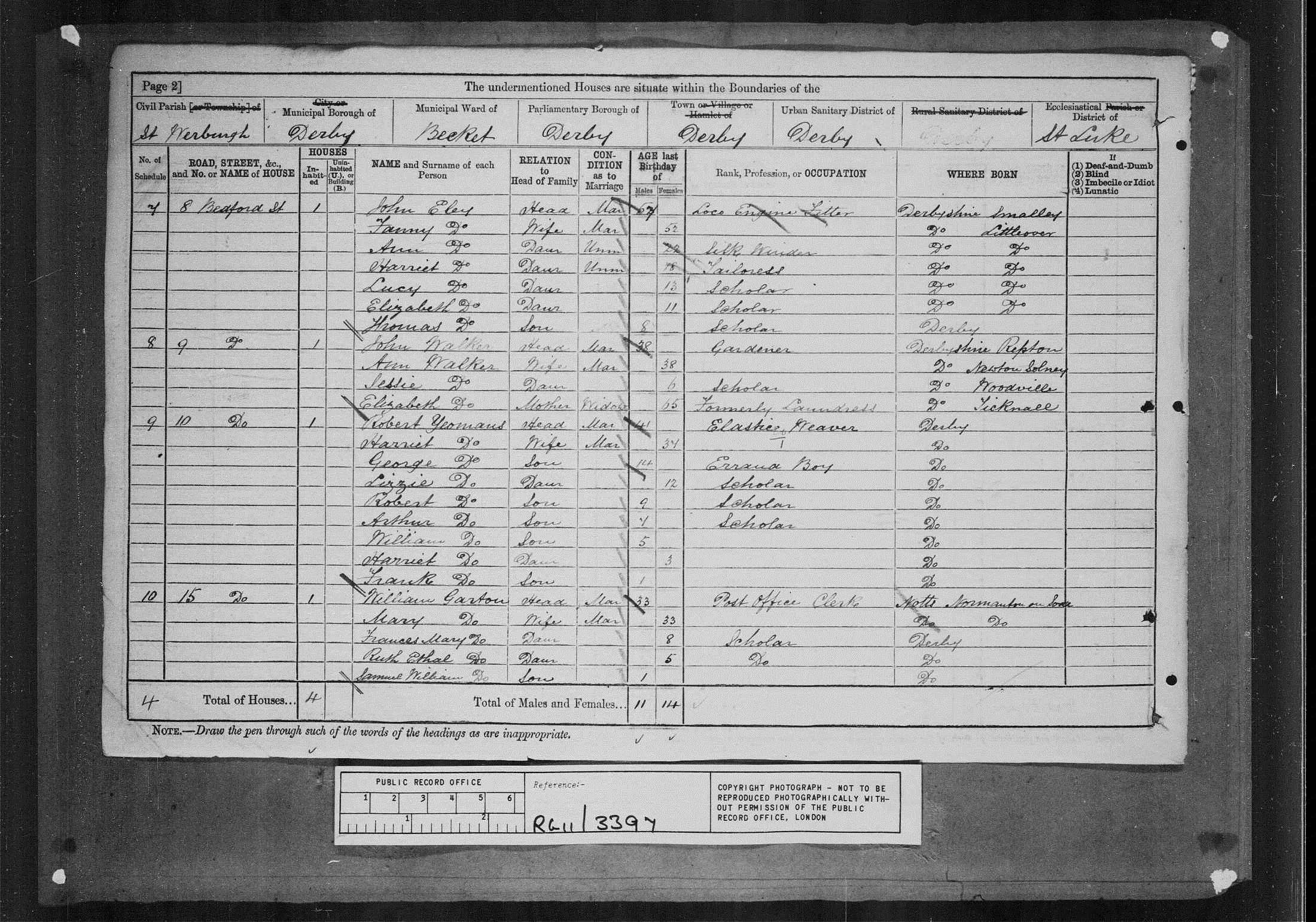 John Eley - Fanny 1881 Census