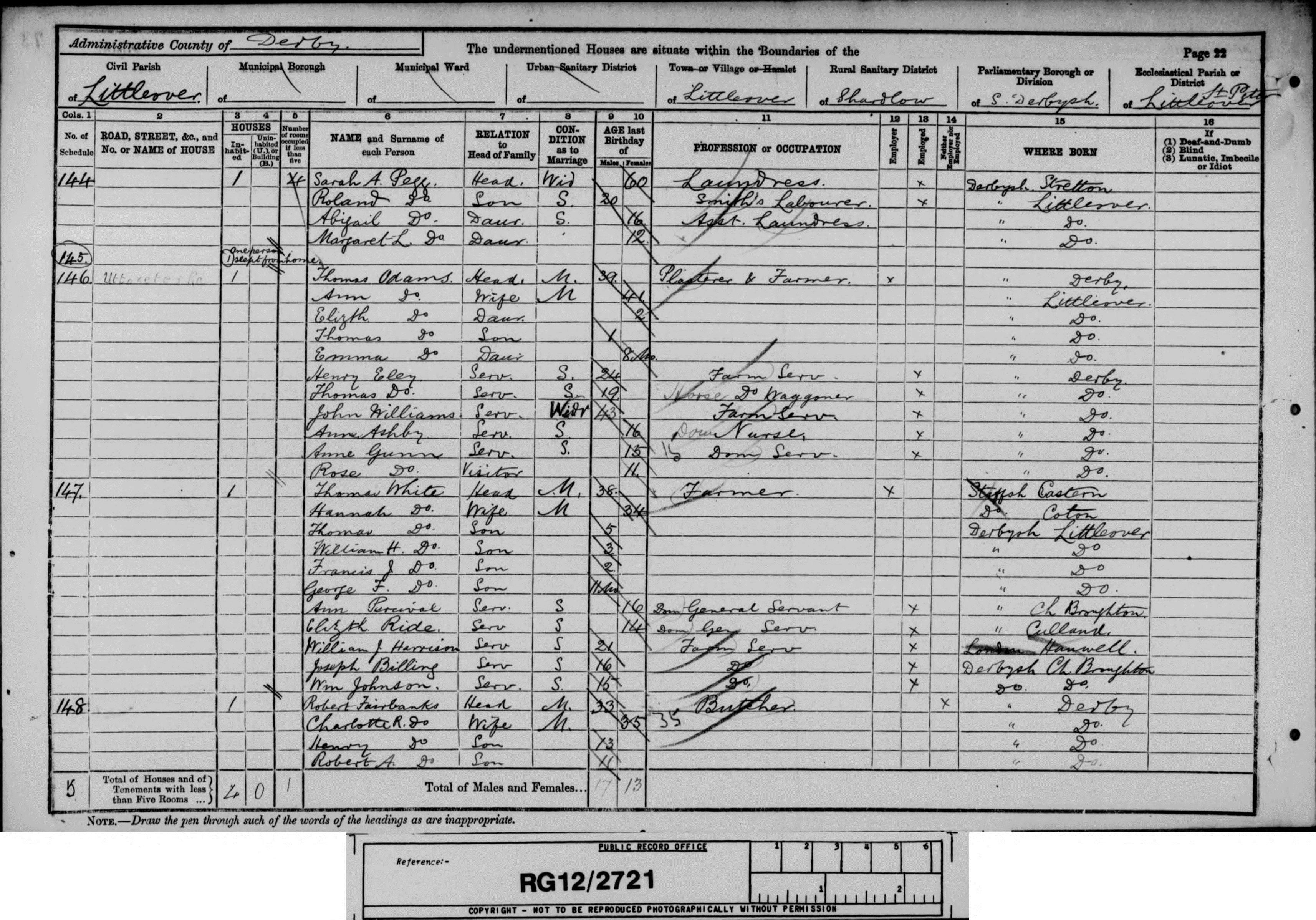 Thomas and Henry Eley 1891 Census